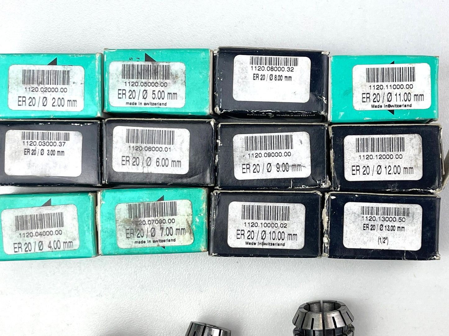 Spannzangenset ER 20, 1 - 12 mm, Rego Fix Standardausführung, neu, 12 tlg.