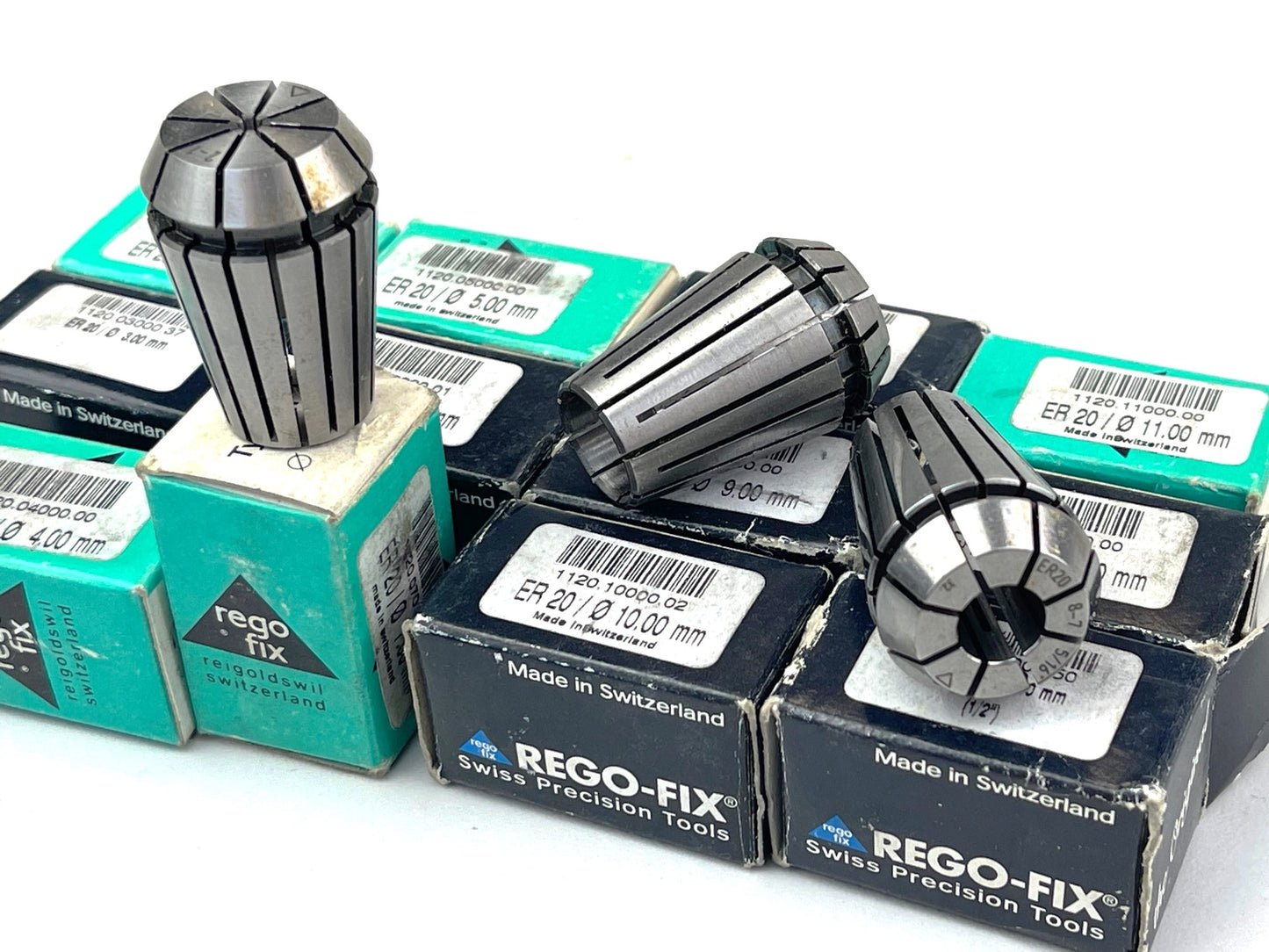 Spannzangenset ER 20, 1 - 12 mm, Rego Fix Standardausführung, neu, 12 tlg.
