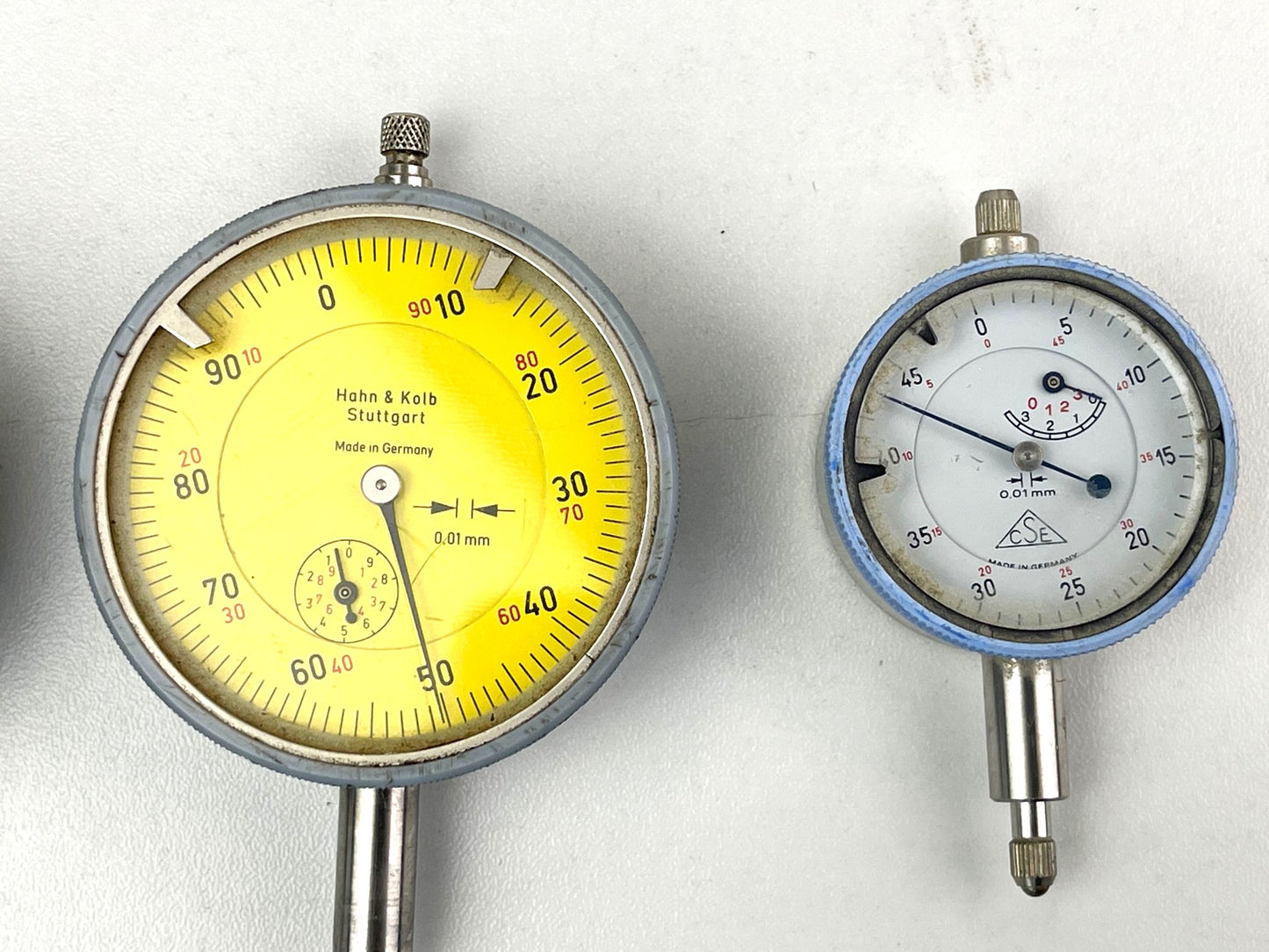 Messuhren gebraucht, 0,01 mm, Gehäuse Ø 58 und 36 mm