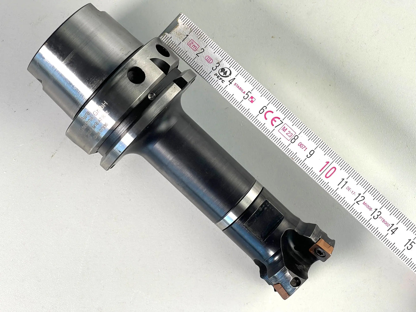 HSC Messerkopf von Aura, gebraucht, Ø 42 mm R2 Einschraubfräser mit HSK 63A Aufnahme 21670 K61AL03