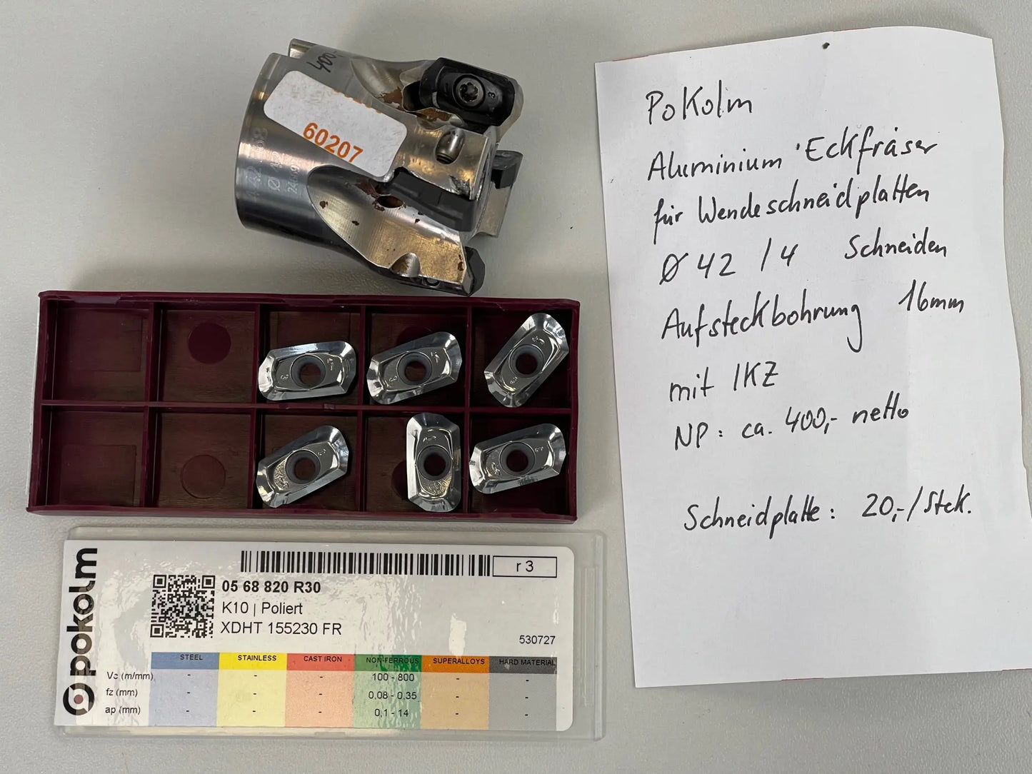 Tauch Planfräser für Aluminiumbearbeitung Ø 42 mm, Aufsteckfräser Pokolm 4 42 368 gebraucht