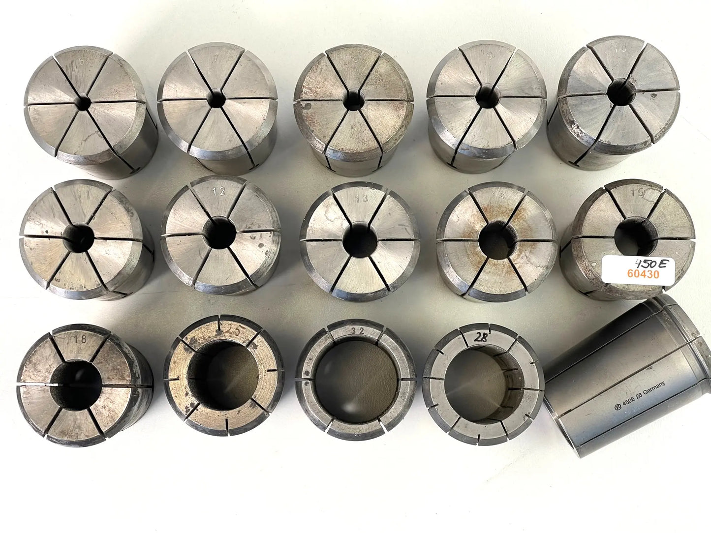 Spannzangen Set OZ 32 gebraucht, DM 6 bis 32 mm, 15 tlg. #60430