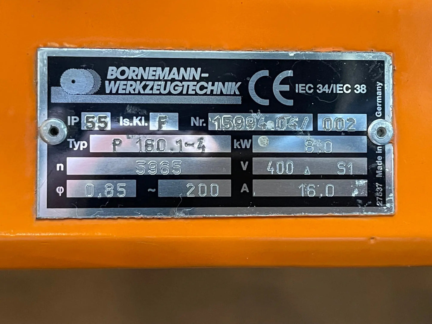 Styropor Hohl Frässpindel Bornemann P 160 überholt für CNC Maschinen BW