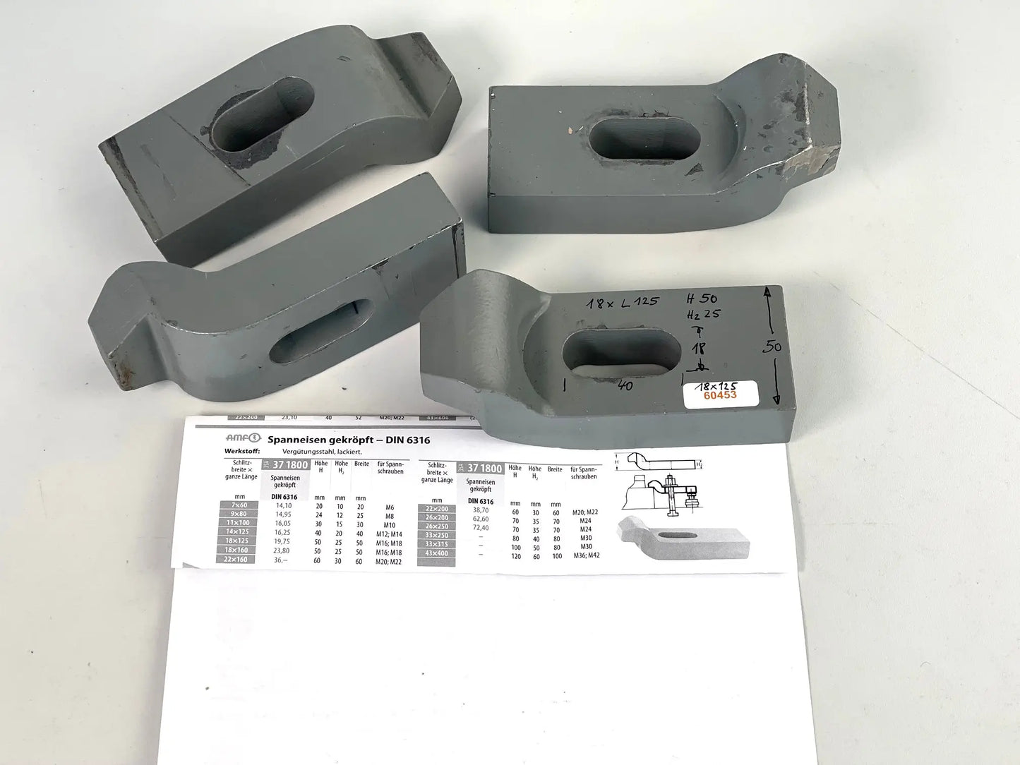 Spanneisen gekröpft 18x125 mm, amf 71068, gebraucht