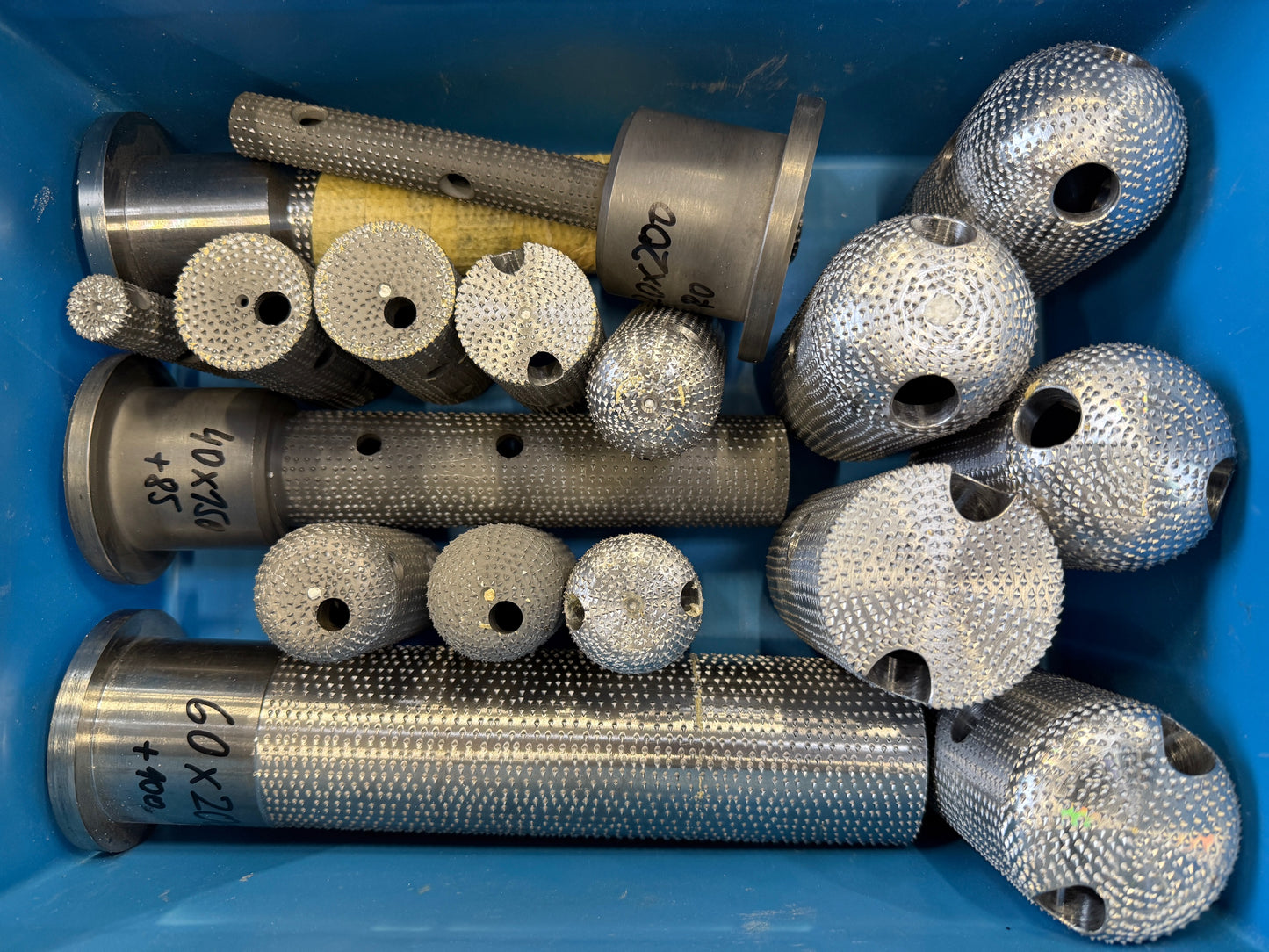 Raspelhohlfräser Konvolut 4 Stck. Flansch 78/8 mit Wechselköpfen