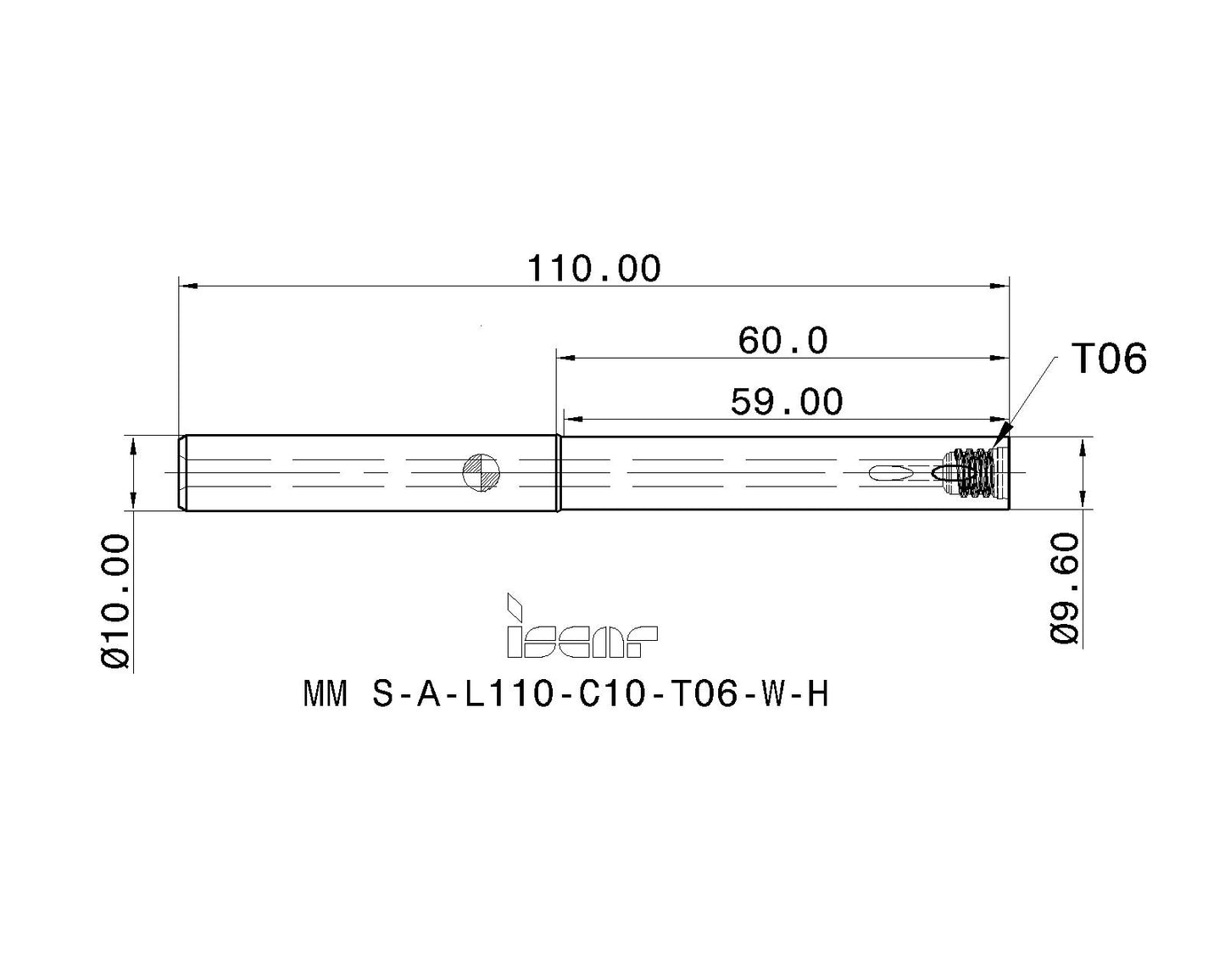 ISCAR Multi Master zylindrischer Schaft T06, L 110 mm für Wechselköpfe, gebraucht