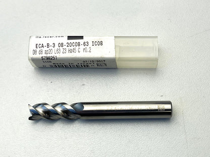 ISCAR Präzisions Vollhartmetall Schaftfräser Ø 8 mm R 0,2 für Aluminiumbearbeitung
