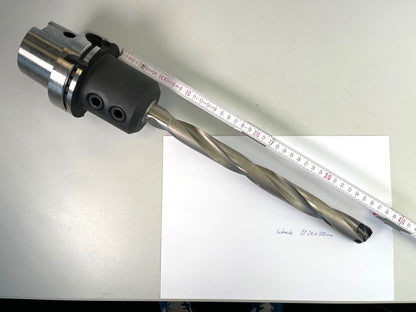 HSK 100A Tieflochbohrer Ø 26 mm, Wendeschneidplatten, Bohrtiefe ca. 300 mm