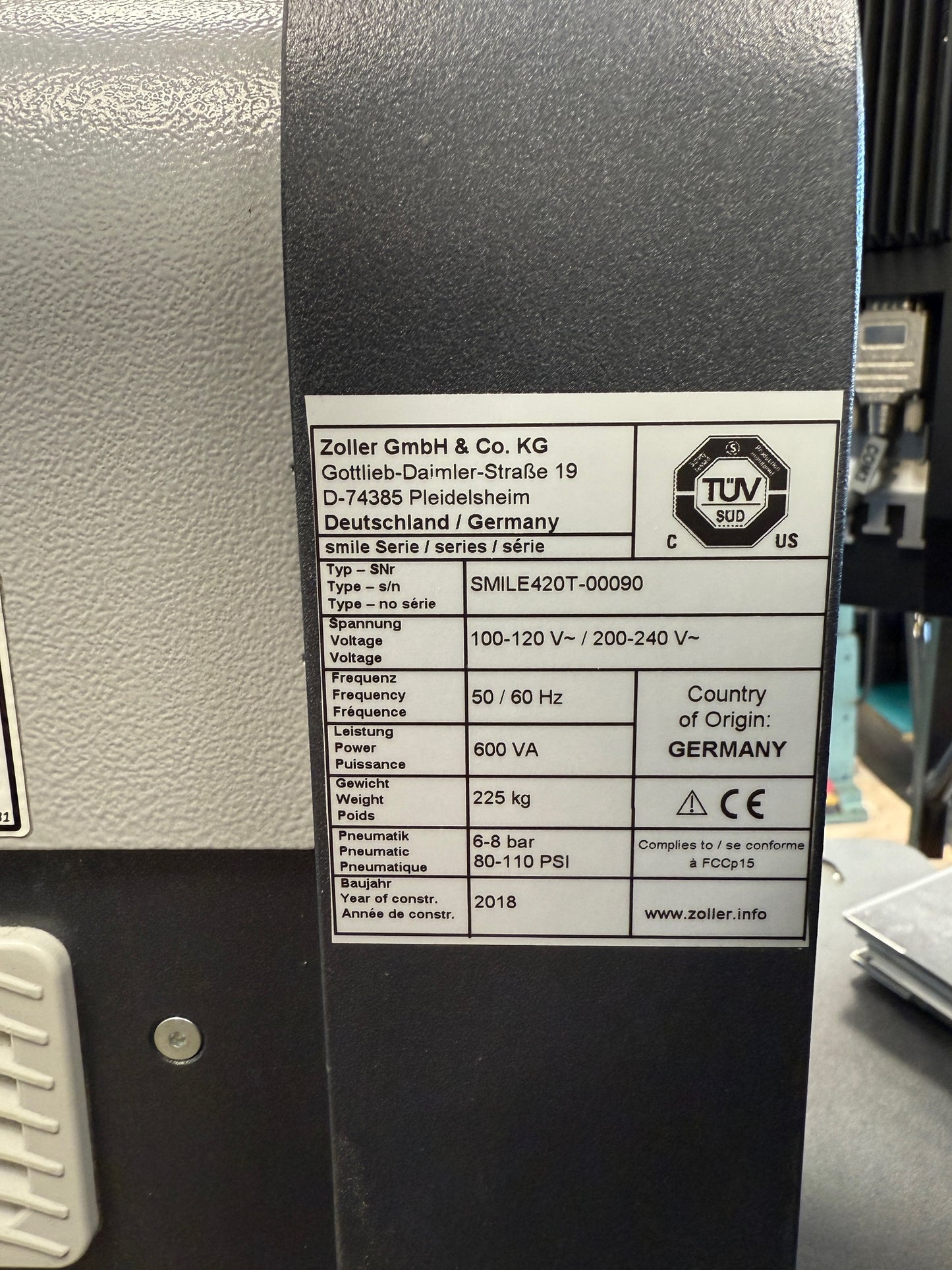 Zoller Smile 420T Werkzeug Voreinstellgerät aus 2018, HSK A63, HSK F63, SK40, SK50