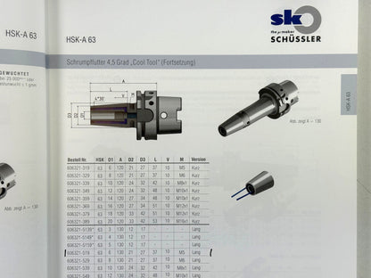 SK Schüssler Schrumpfaufnahmen HSK 63A Konvolut 22 Stück #60538